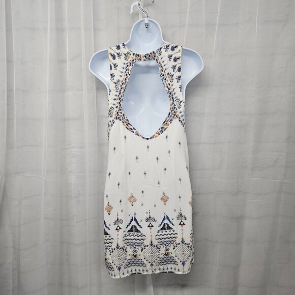 Ecote White Blue Tunic Tank Aztec Boho Festival M - Picture 6 of 11